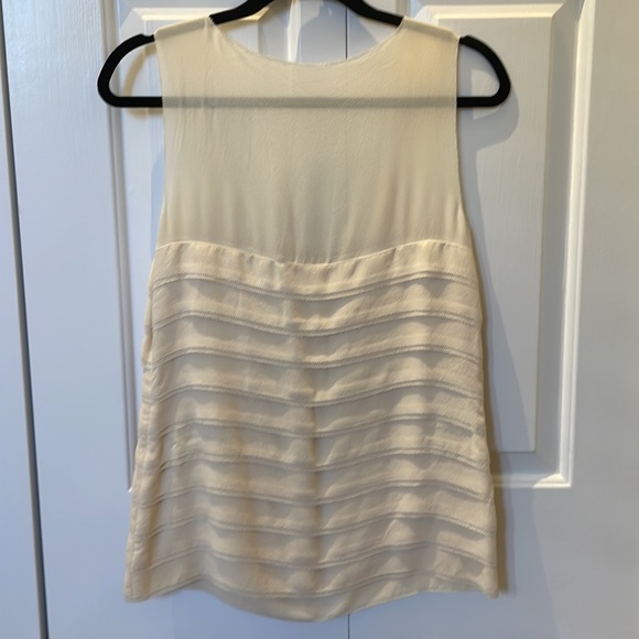 NWOT Tory Burch Crème Coloured Layered Silk Sleeveless Top - Picture 2 of 7